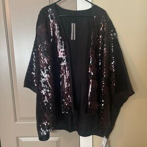 Rick Owens Sequin Open Shawl Cape Size 38